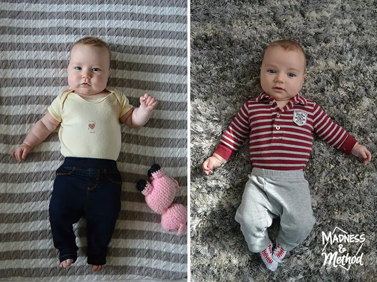 comparing 4 month old babies