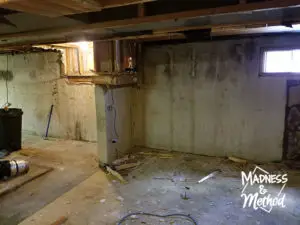 future dining room in basement