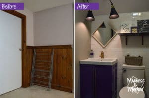 basement bath before after