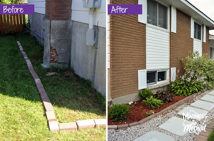 sideyard before after