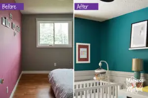teal room before after