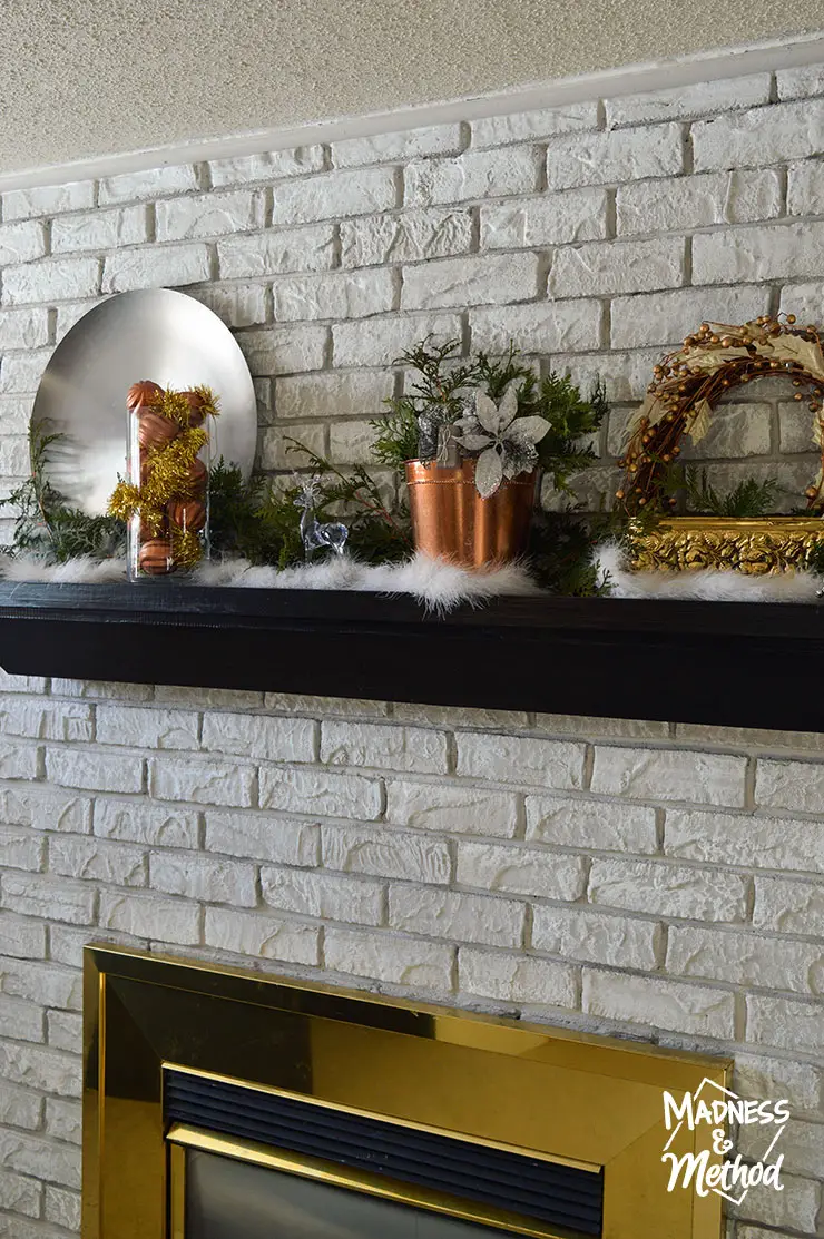 mixed metal christmas mantel decor