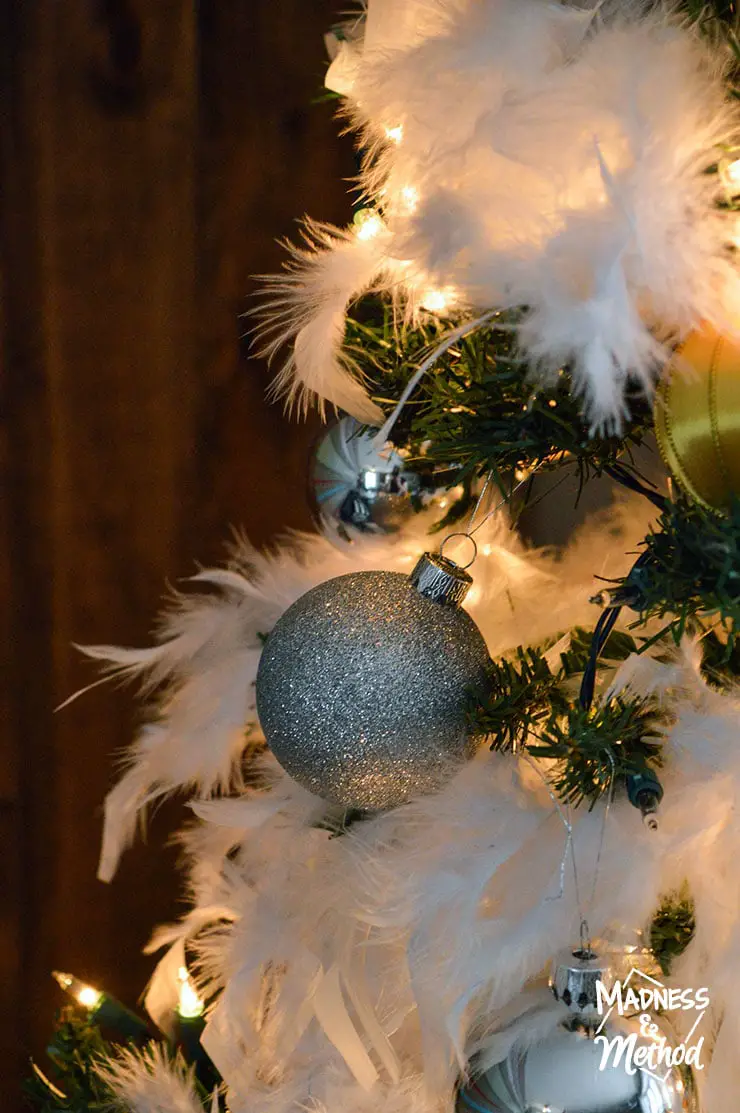 sparkly silver ornaments