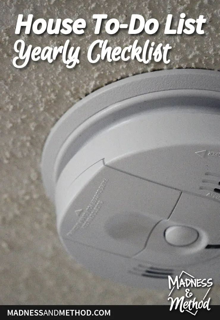 annual house to do list smoke detector