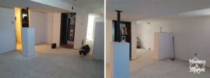 basement living room view