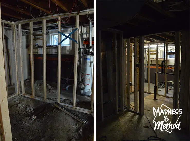 basement bathroom framing