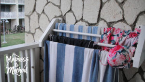 towel rack at hotel
