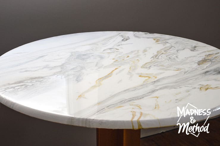 paint pour marble table glossy