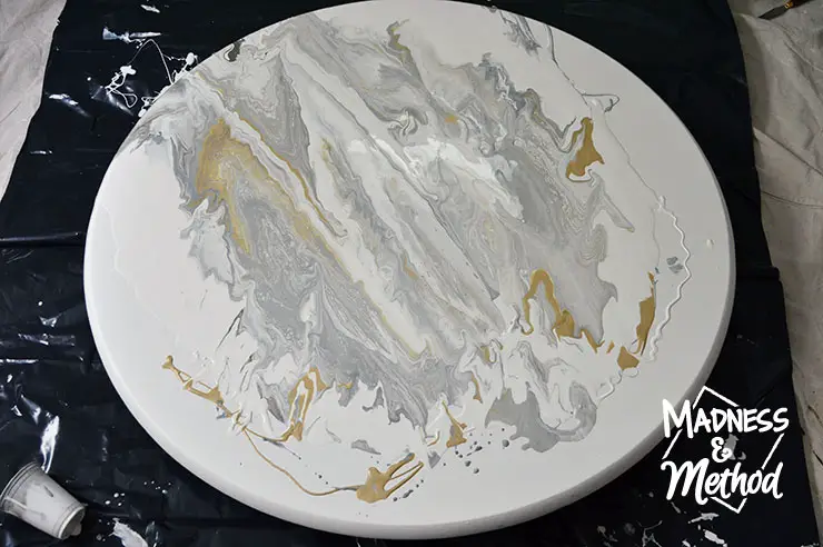paint pour marble table setup