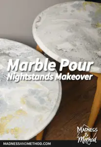 marble paint pour night stands