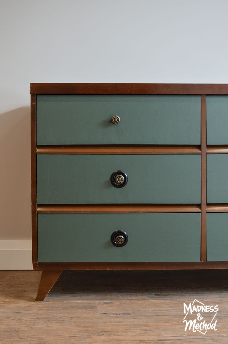 two tone paint and stain dresser