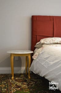 plain nightstand in bedroom