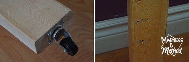 rolling casters on headboard