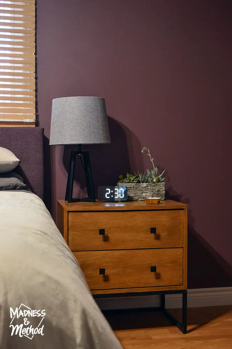 burgundy master bedroom