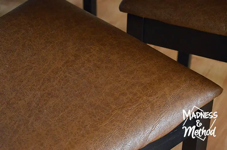 brown leather look dining chairs
