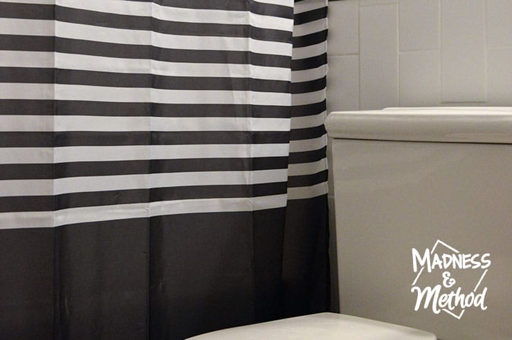 striped bathroom curtain