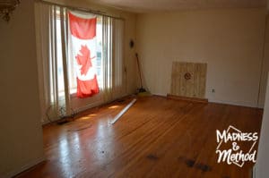 rental living room before