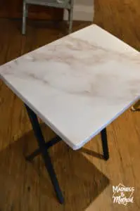 marble wallpaper side table