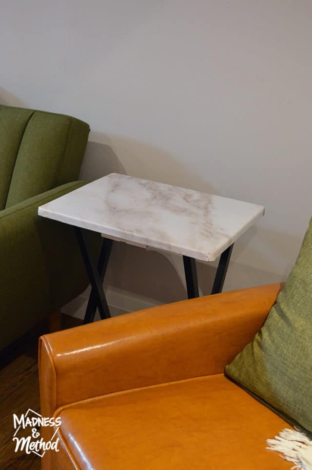 Marble Wallpaper Table Makeovers Madness & Method