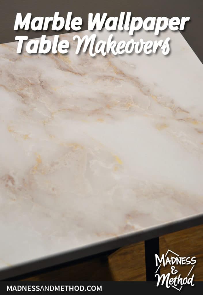 Marble Wallpaper Table Makeovers Madness & Method
