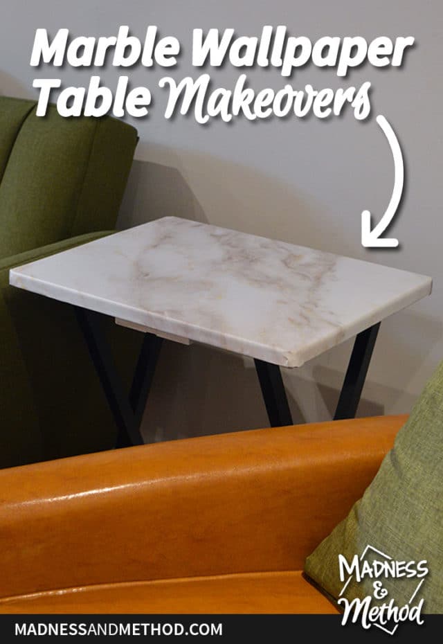 Marble Wallpaper Table Makeovers Madness & Method