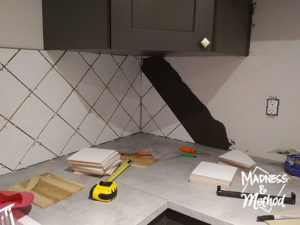 installing diamond tile pattern