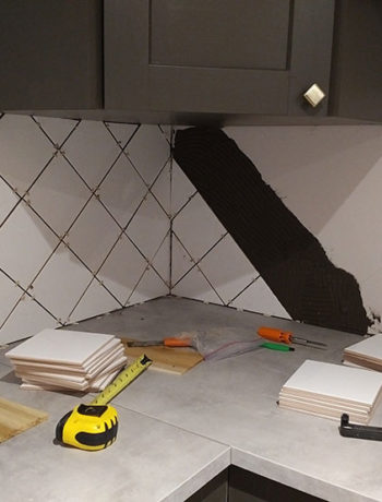 installing diamond tile pattern