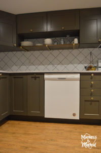 basement kitchen shelf