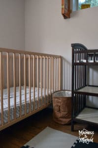 nursery crib and change table