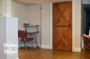 office desk and barn door