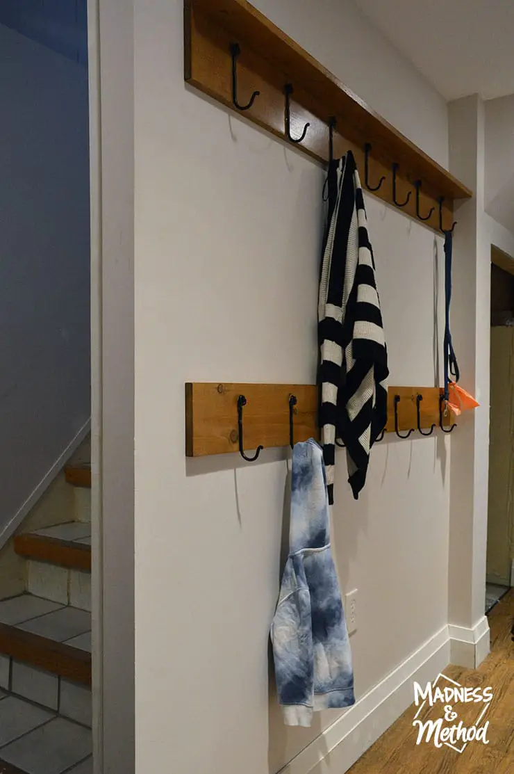 mudroom hooks in use