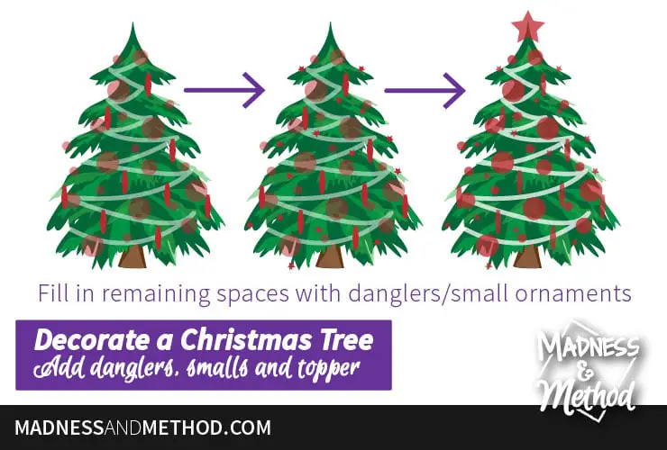 how to add tinsel or other ornaments to christmas tree