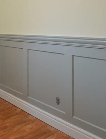 layered gray wainscoting