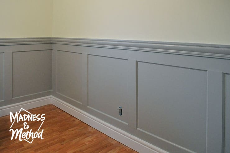 layered gray wainscoting