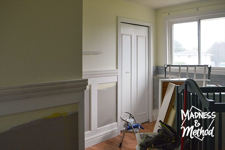 wainscoting bedroom progress