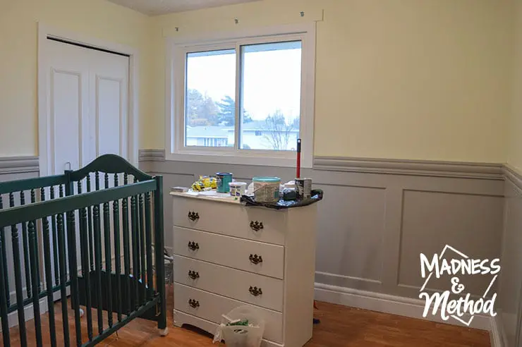 nursery bedroom wainscoting