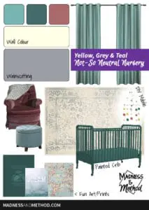 yellow grey and teal nursery plans