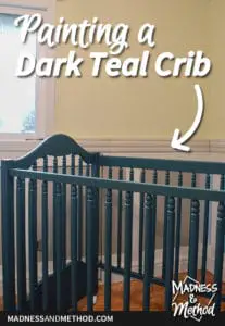 painting a dark teal crib