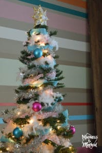 pink and blue christmas decor