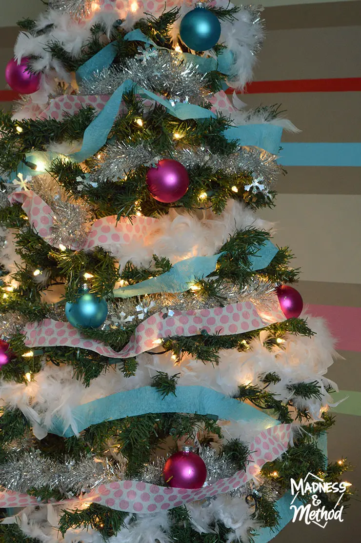 pink and blue holiday decor