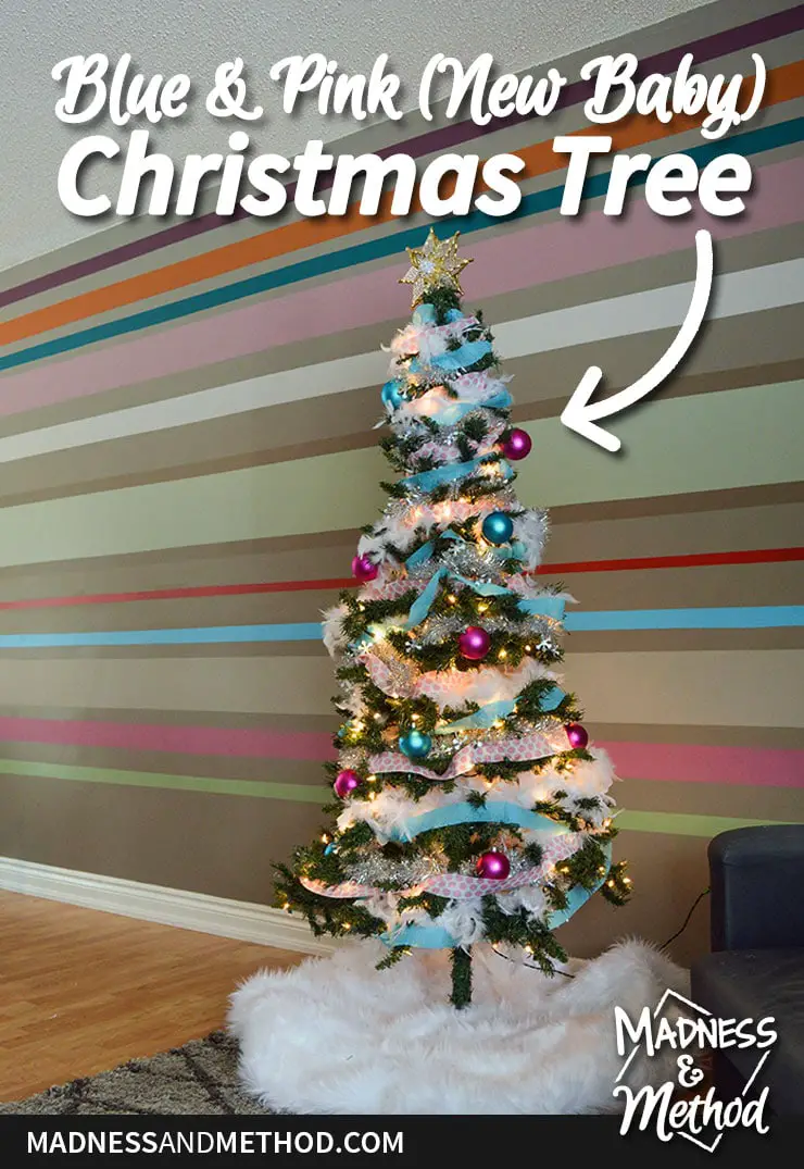 blue and pink christmas tree design