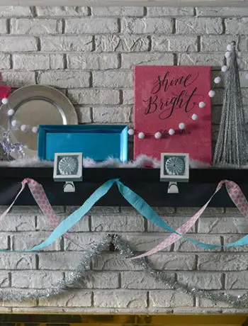 blue and pink mantel