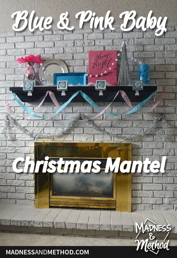 blue and pink baby mantel