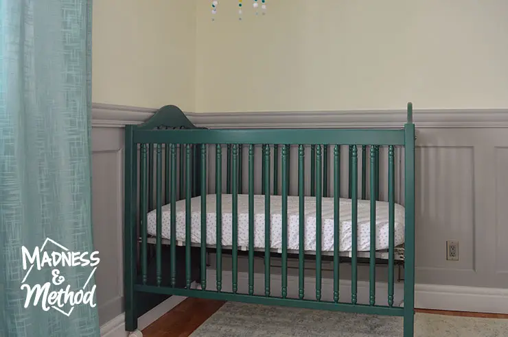 dark teal crib