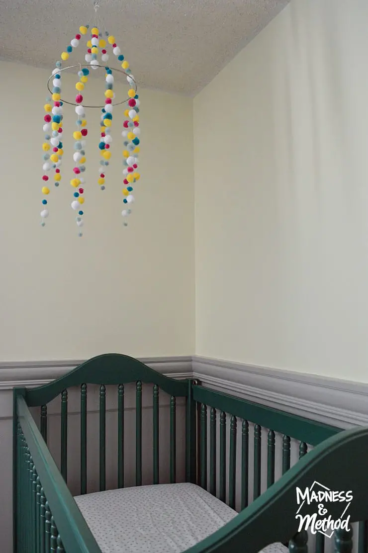 pompom mobile over crib