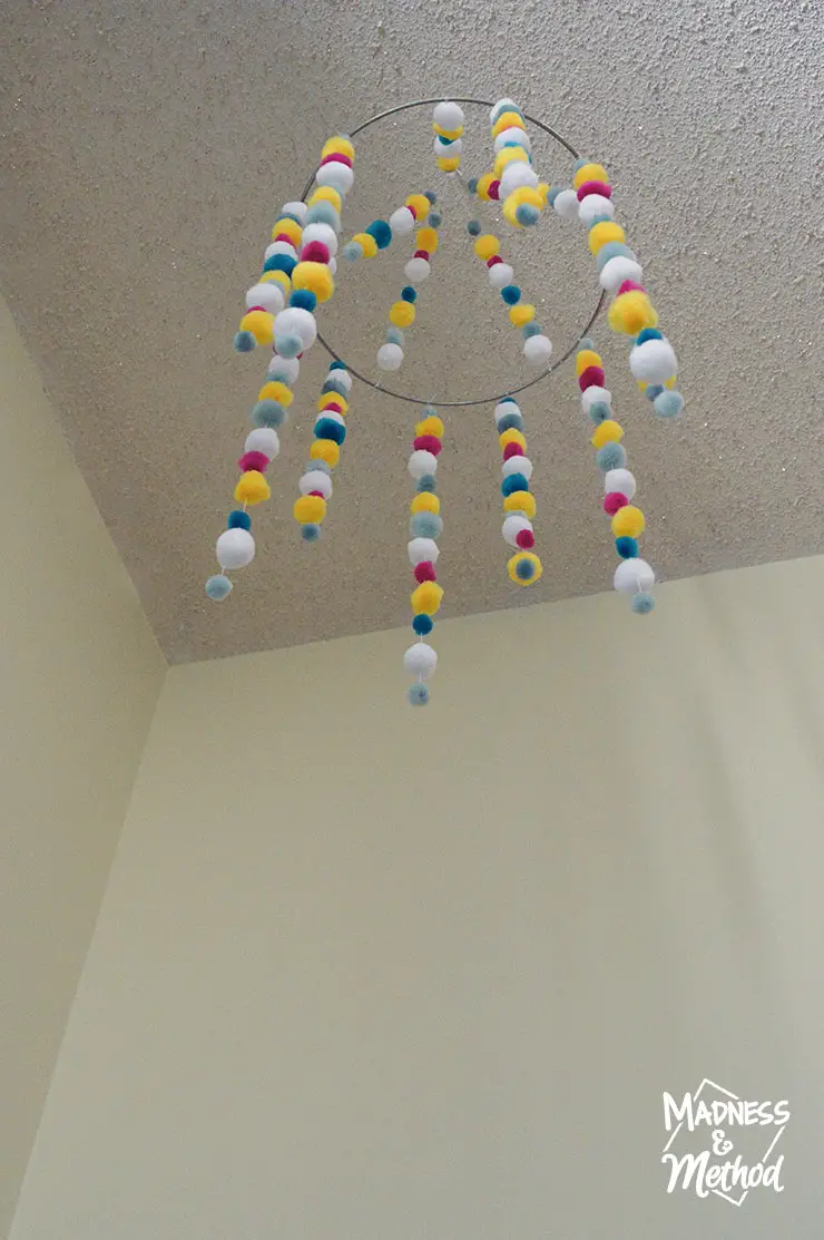 pompom mobile from below
