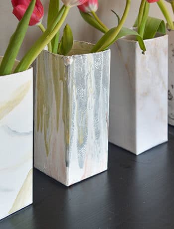 faux marble vases