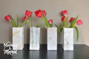 faux marble vases
