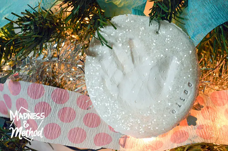 air dry clay handprint ornament