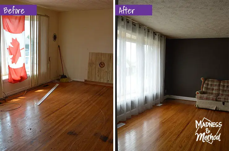 rental renovation tour living room